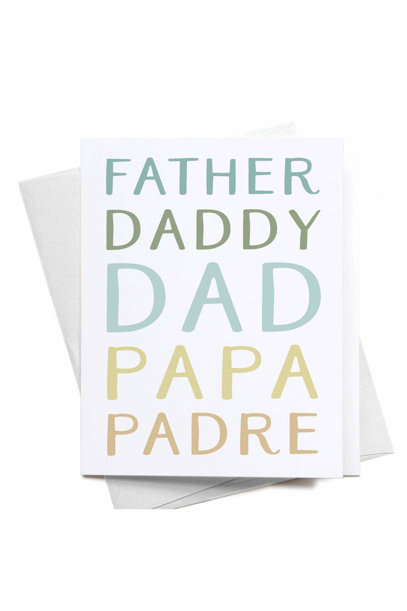 Father Daddy Dad Papa Padre Greeting Card