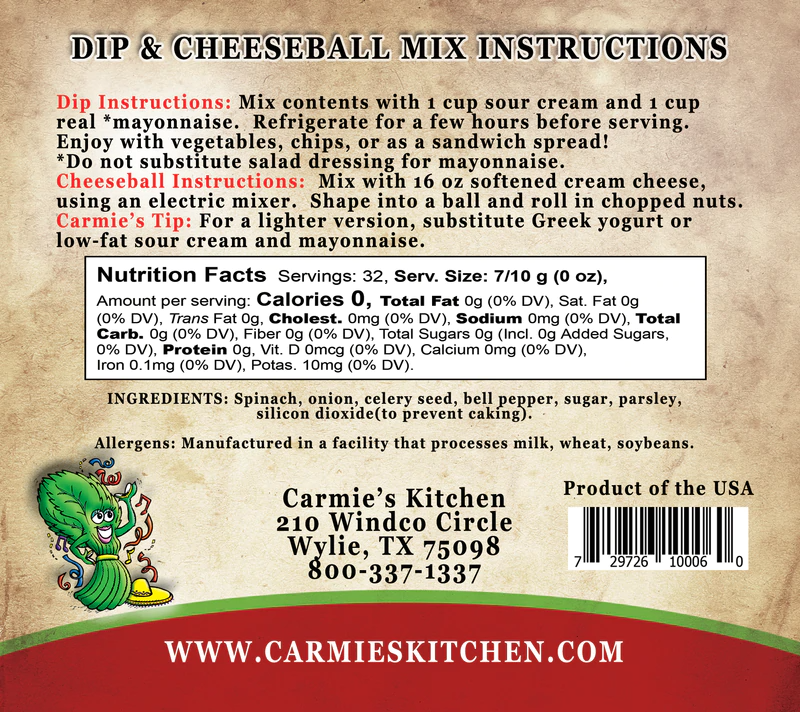 Fiesta Spinach Dip Mix