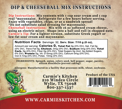 Fiesta Spinach Dip Mix