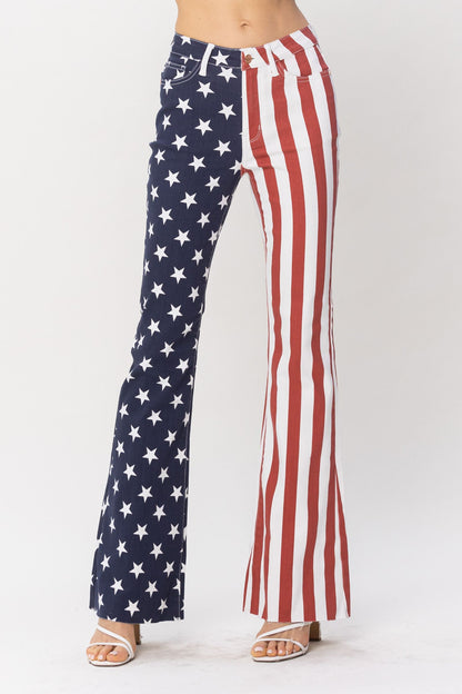 High Waist American Flag Flare - Judy Blue 88560