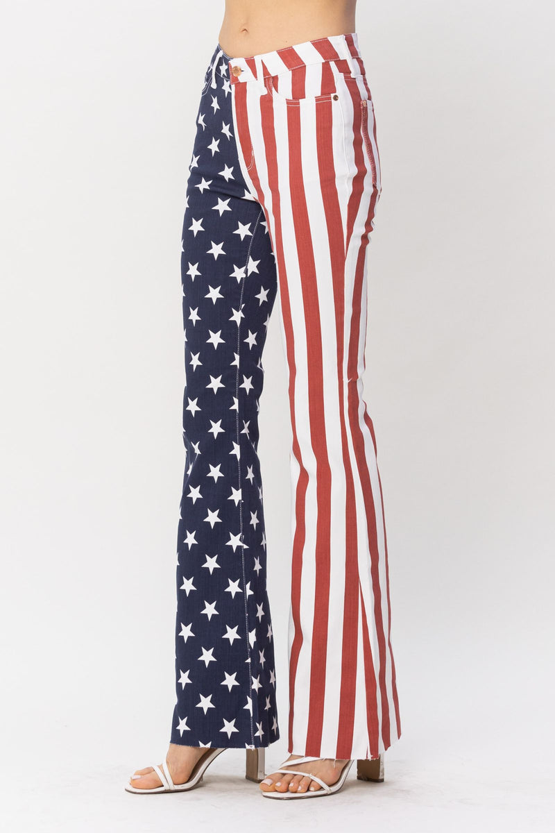 High Waist American Flag Flare - Judy Blue 88560