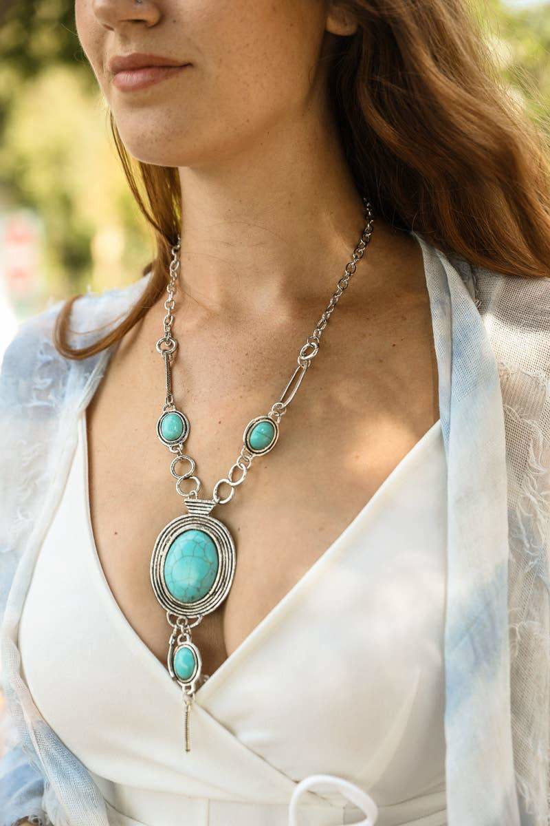 Turquoise Bolo Necklace