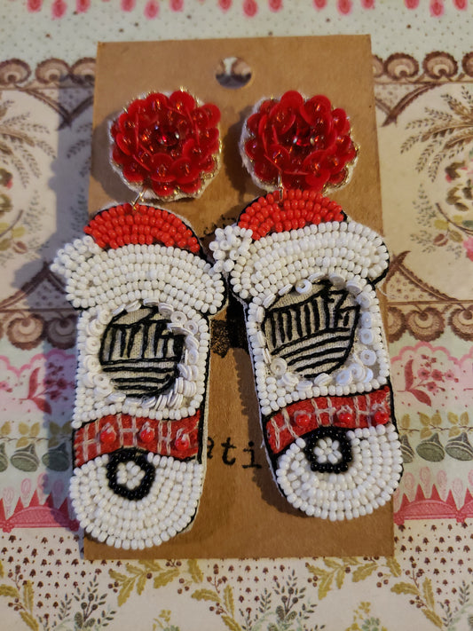 Santa Clause Drink Earrings