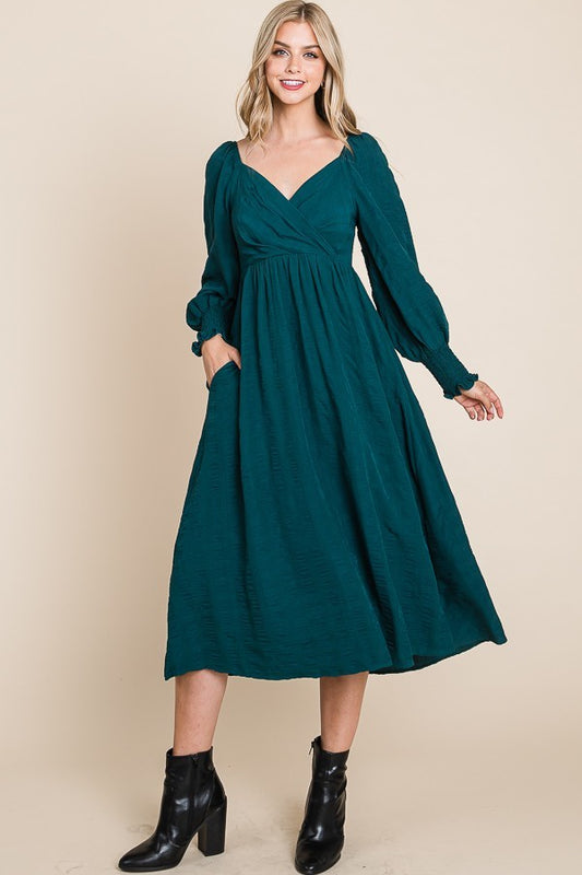 Midi with Pleats and Smocking