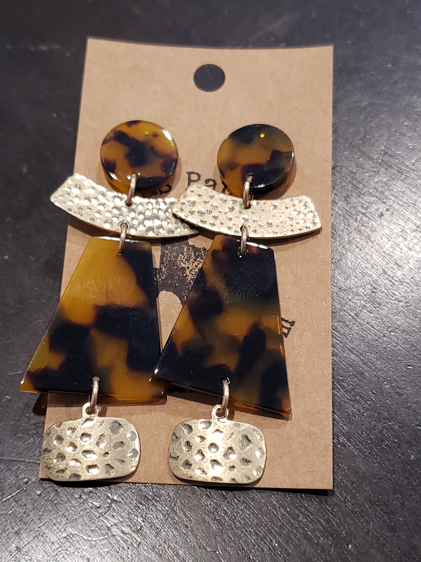 Leopard and Metal Earrings