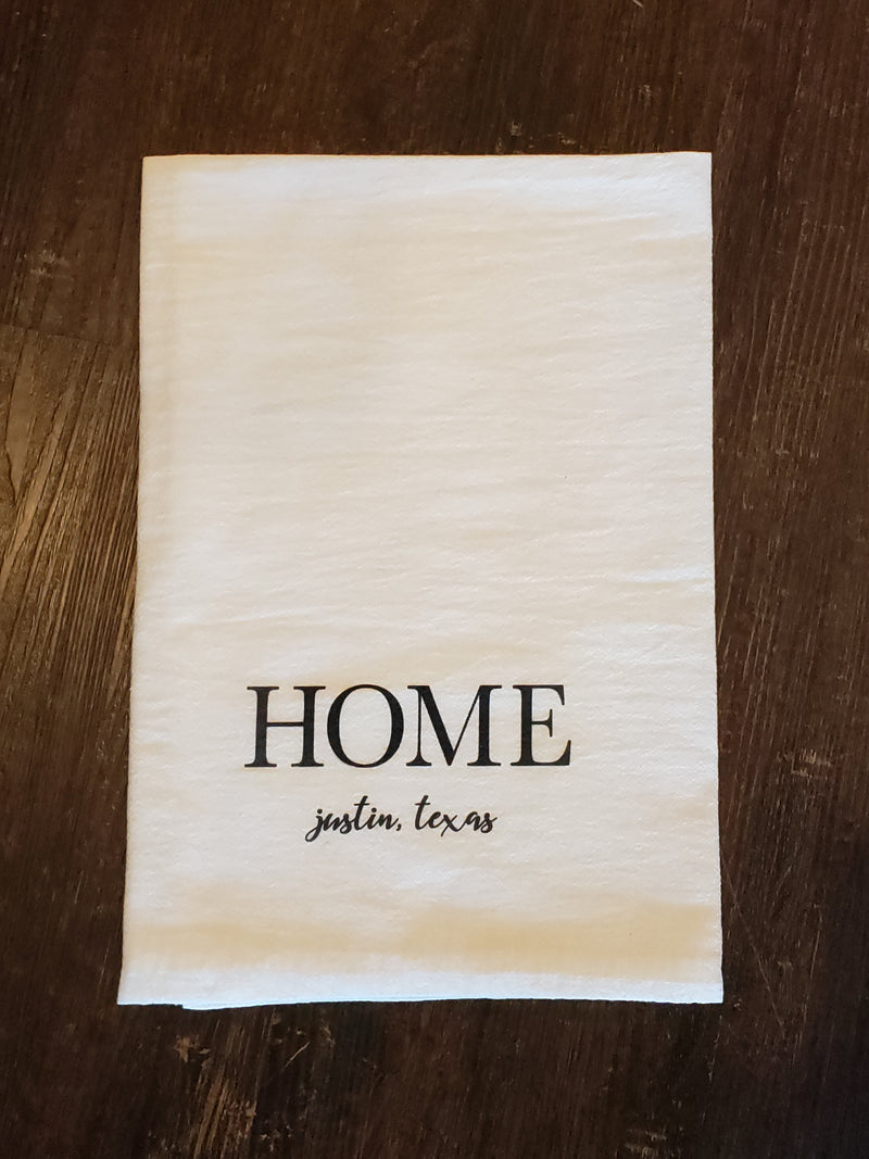 Home with Justin, TX Tea Towel