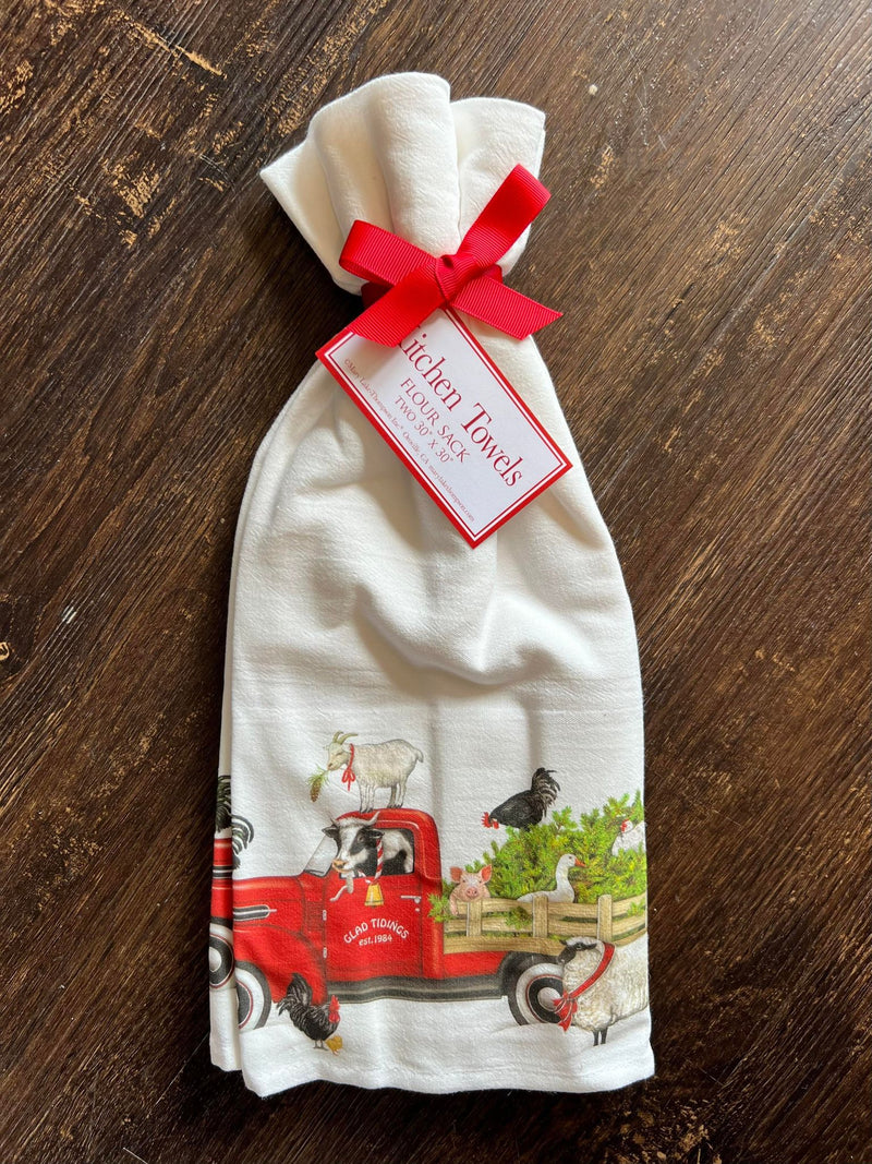 Winter Farmhouse Truck Towel Set