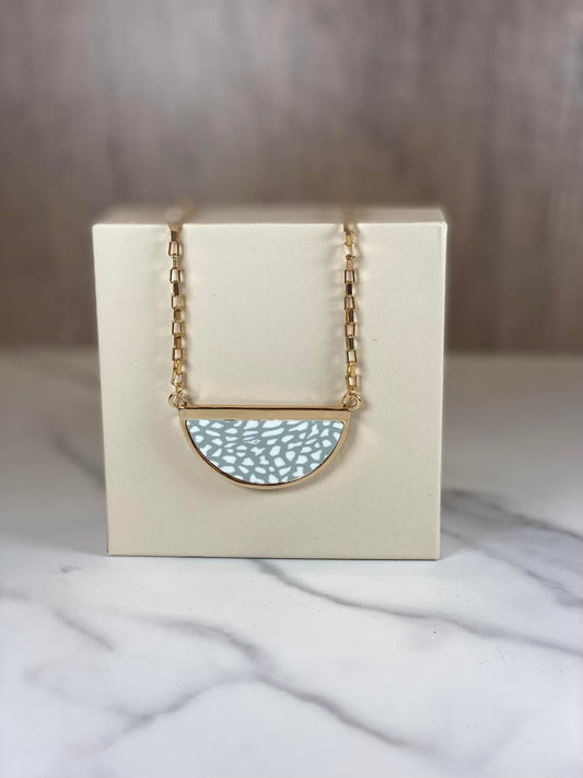 White Half Moon Necklace