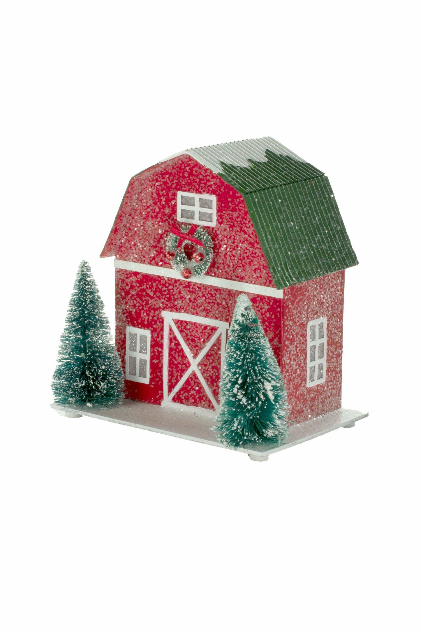 6'' Red Barn House Display Decoration with Light