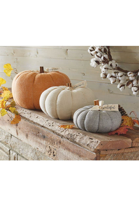 Stuffed Felted Wool Pumpkins - Mud Pie