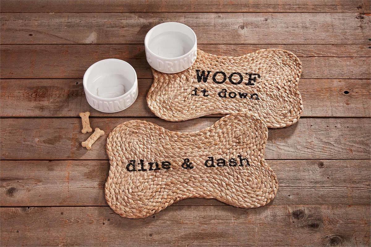 Dinner and Drinks Dog Bowl Set - Mud Pie