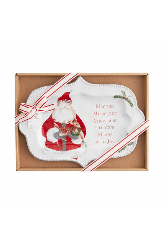 Miracle of Christmas Santa Platter - Mud Pie