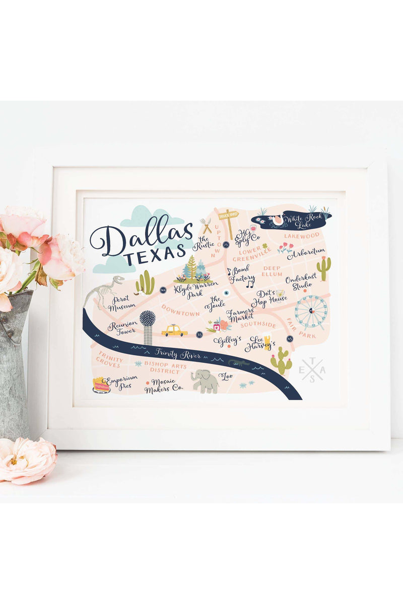 Dallas Map Art Print