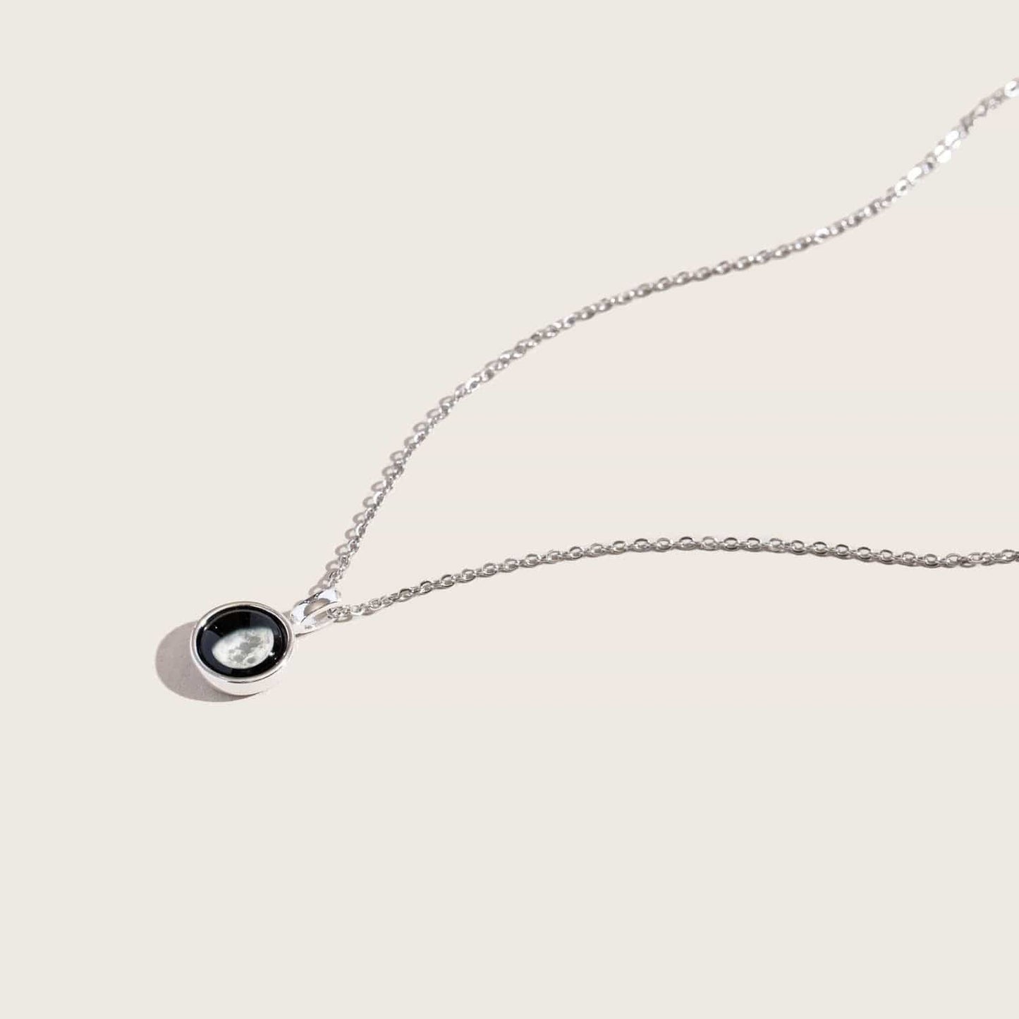Sky Light Lunar Phase Necklace Silver