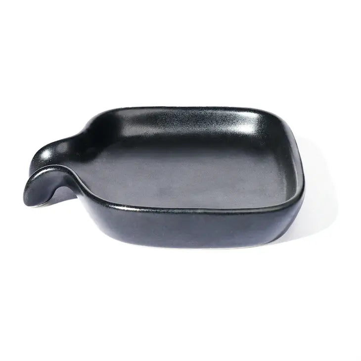 Black Drip Ceramic Dish