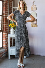 Spotted Maxi Wrap Dress