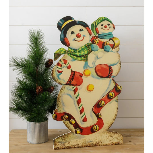 Vintage Snowman Standing Wood Cutout