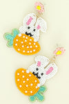 Bunny with Carrots Beaded Earrings