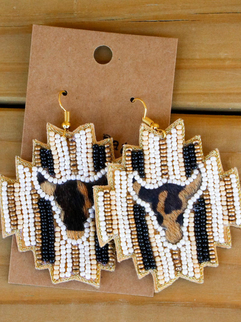 Tribal Cow Earrings