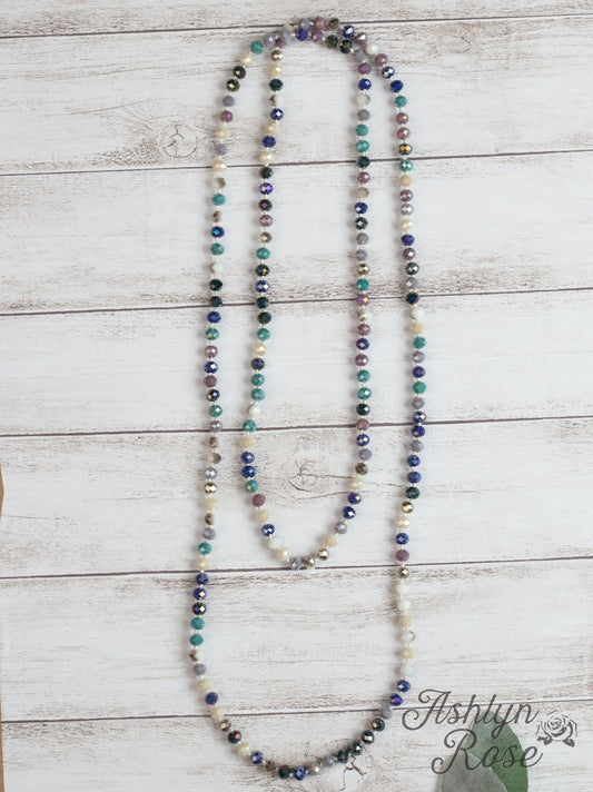 60" Beaded Necklace Ocean Mix