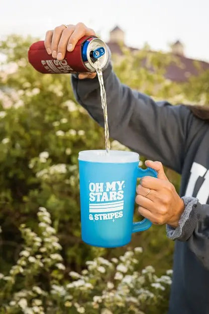 Oh My Stars and Stripes" 22 oz Mega Mug in Frost Blue