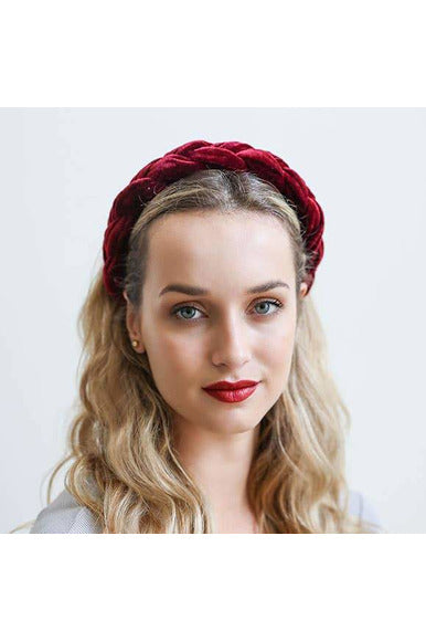 Braided Headband Burgandy