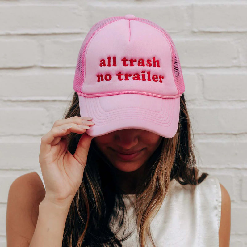 All trash no trailer pink Trucker Style Hat