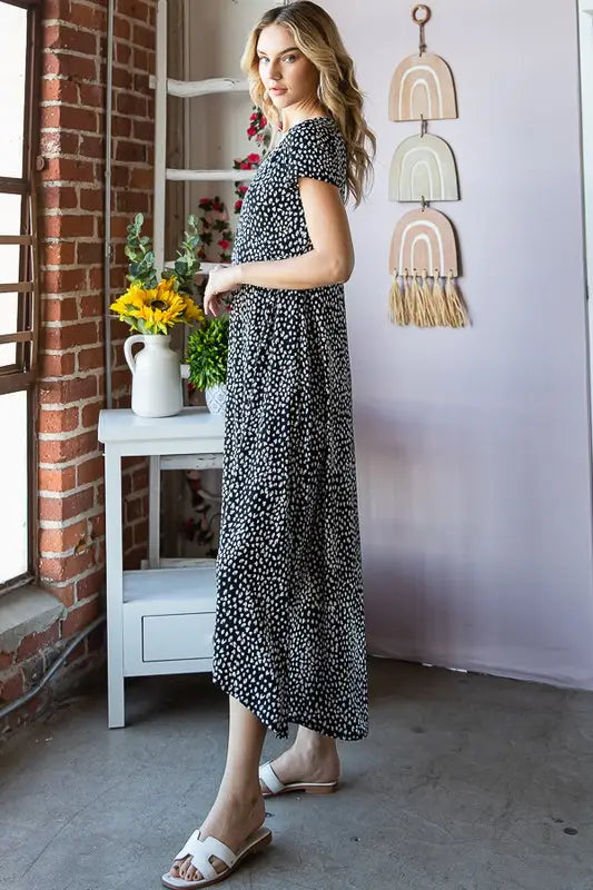 Spotted Maxi Wrap Dress