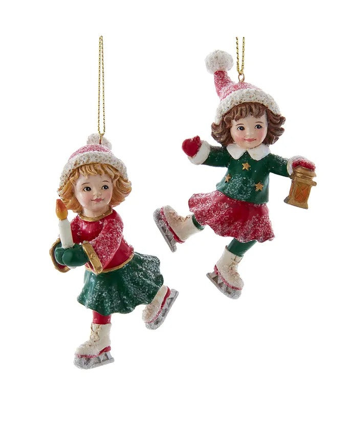 German Ice Skating Girl Ornaments