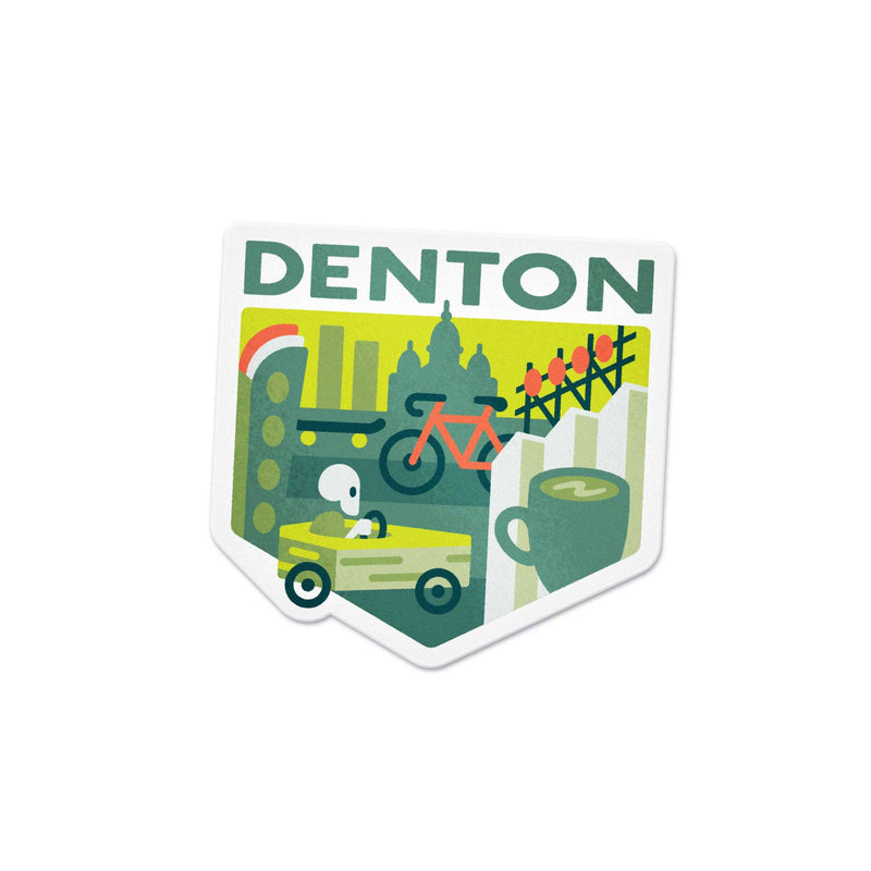 Texas Town Sticker - Denton