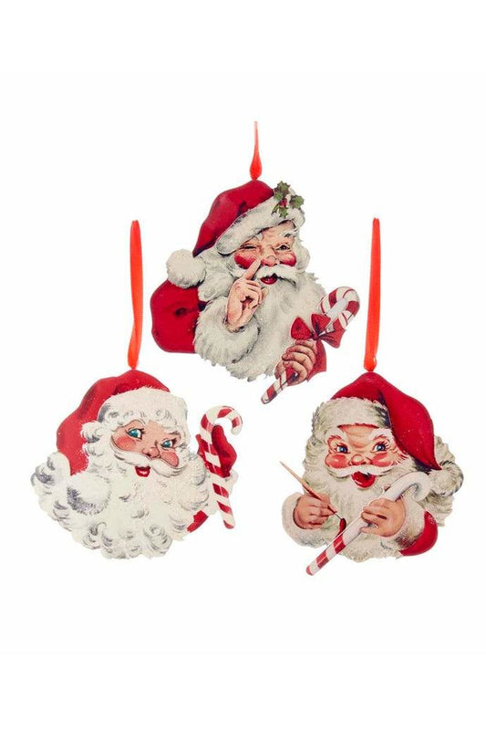 Retro Mint Wooden Santa Head