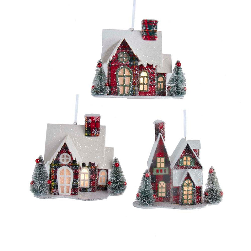 Battery-Operated Lighted Paper House Ornaments