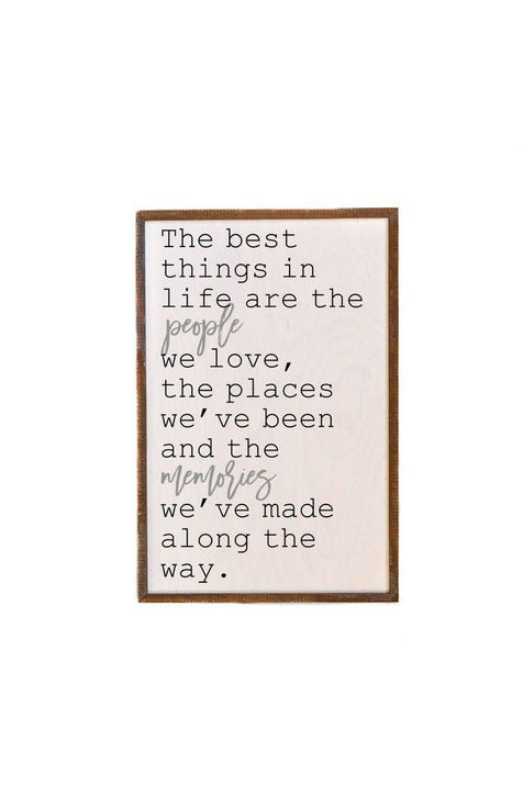 12x18 The Best Things In Life Wooden Wall Hanging