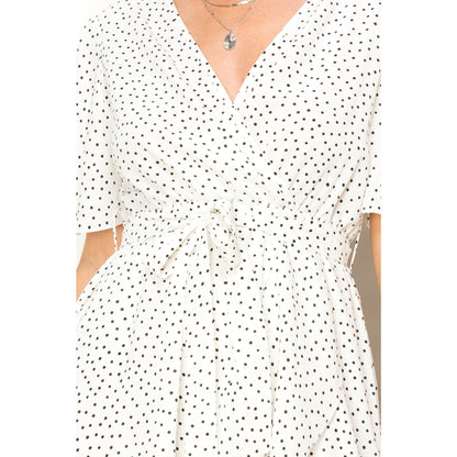 Blissful Day Dotted Wrap Midi Dress