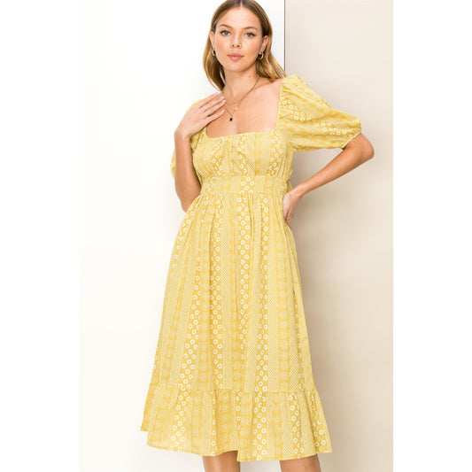 Loving You Mustard Tie Back Dress