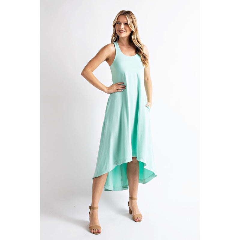 Mint Colored Butter Soft High Low Dress