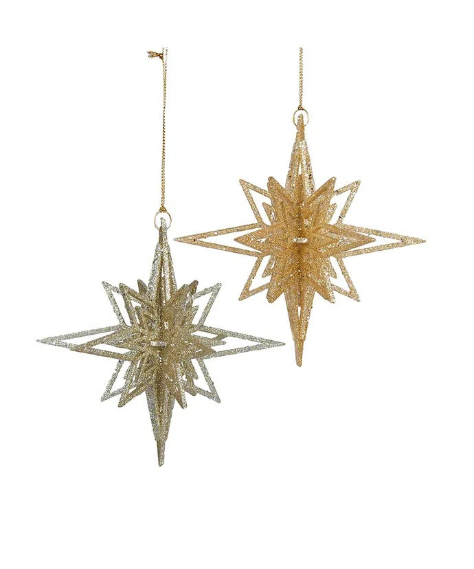 Nordic Glittered Starburst Ornaments