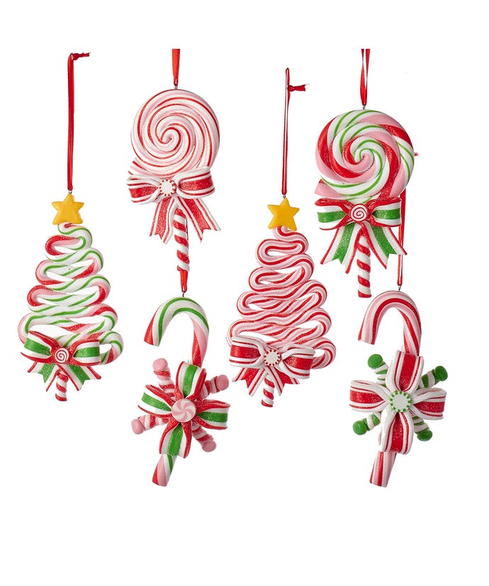 Peppermint Candy Lollipop Ornaments
